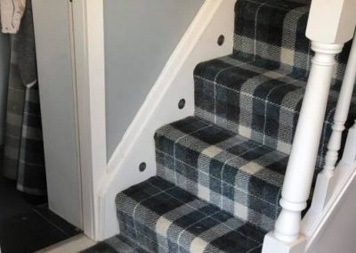 Blue Tartan Stair Carpet Fitted